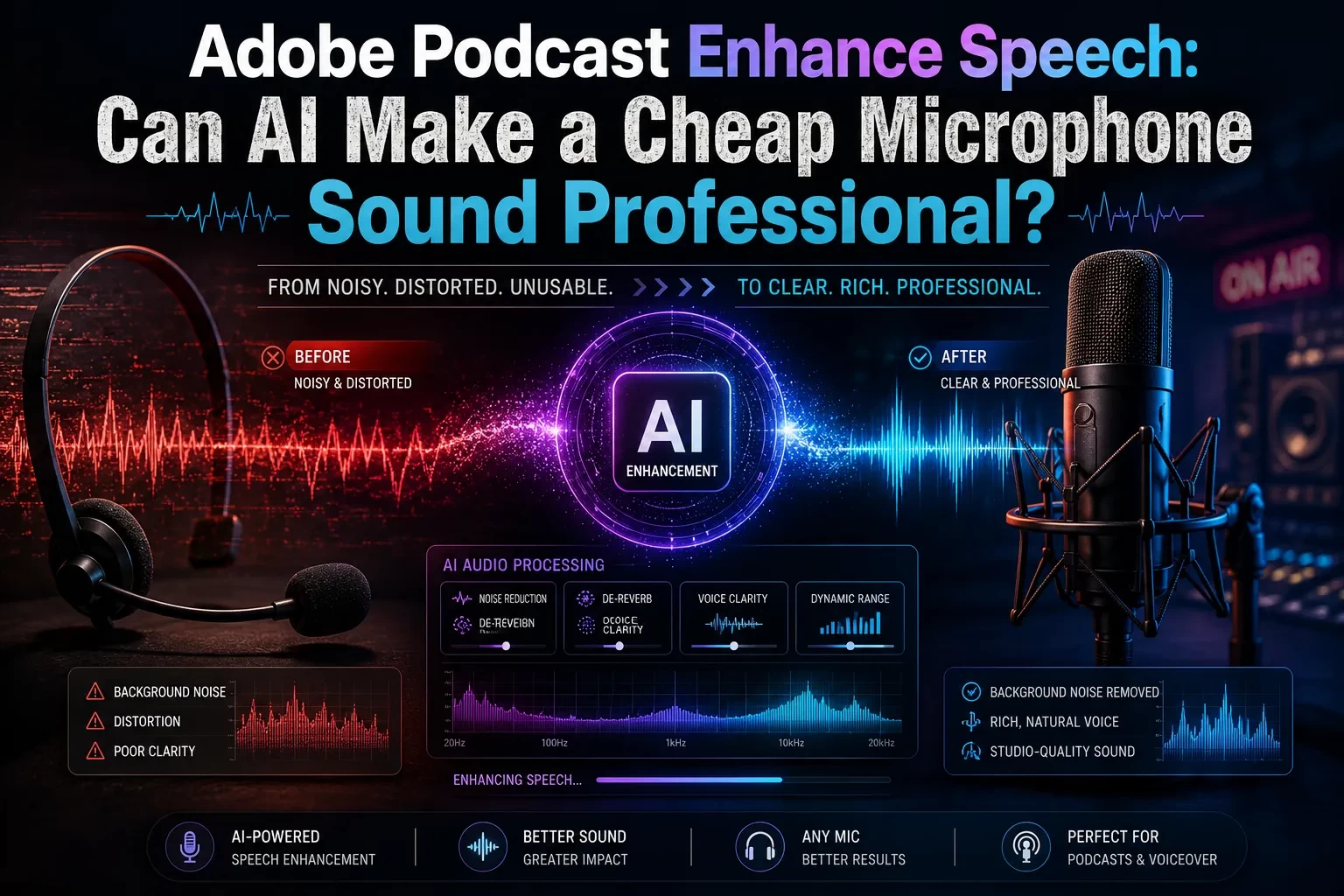 Adobe Podcast Enhance Speech: Can AI Make a Cheap Microphone Sound Professional?