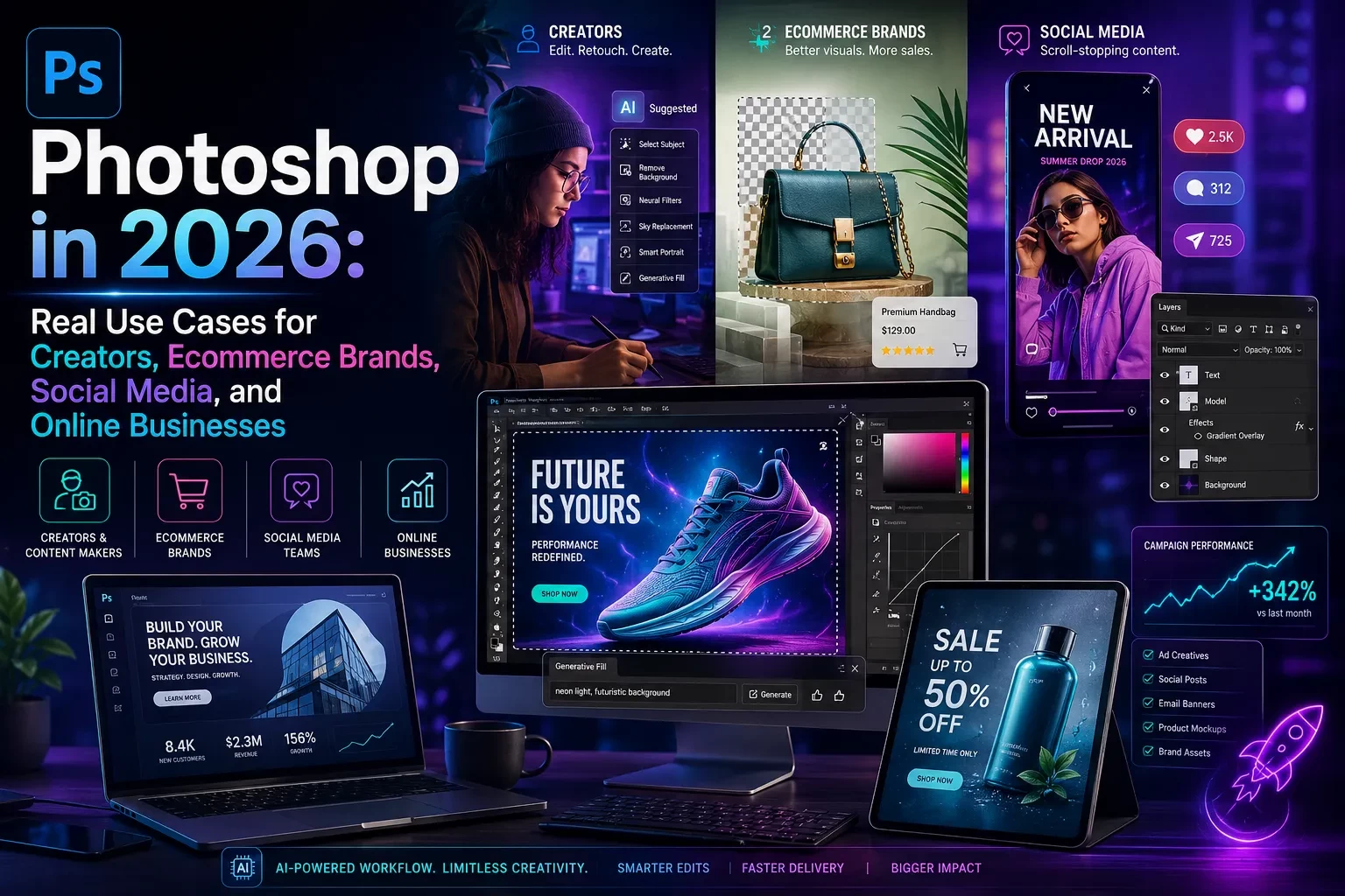 Photoshop in 2026: Real Use Cases for Creators, Ecommerce Brands, Social Media, and Online Businesses