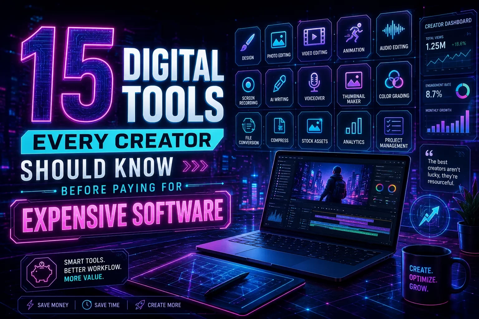 15 Digital Tools Every Creator Should Know Before Paying for Expensive Software