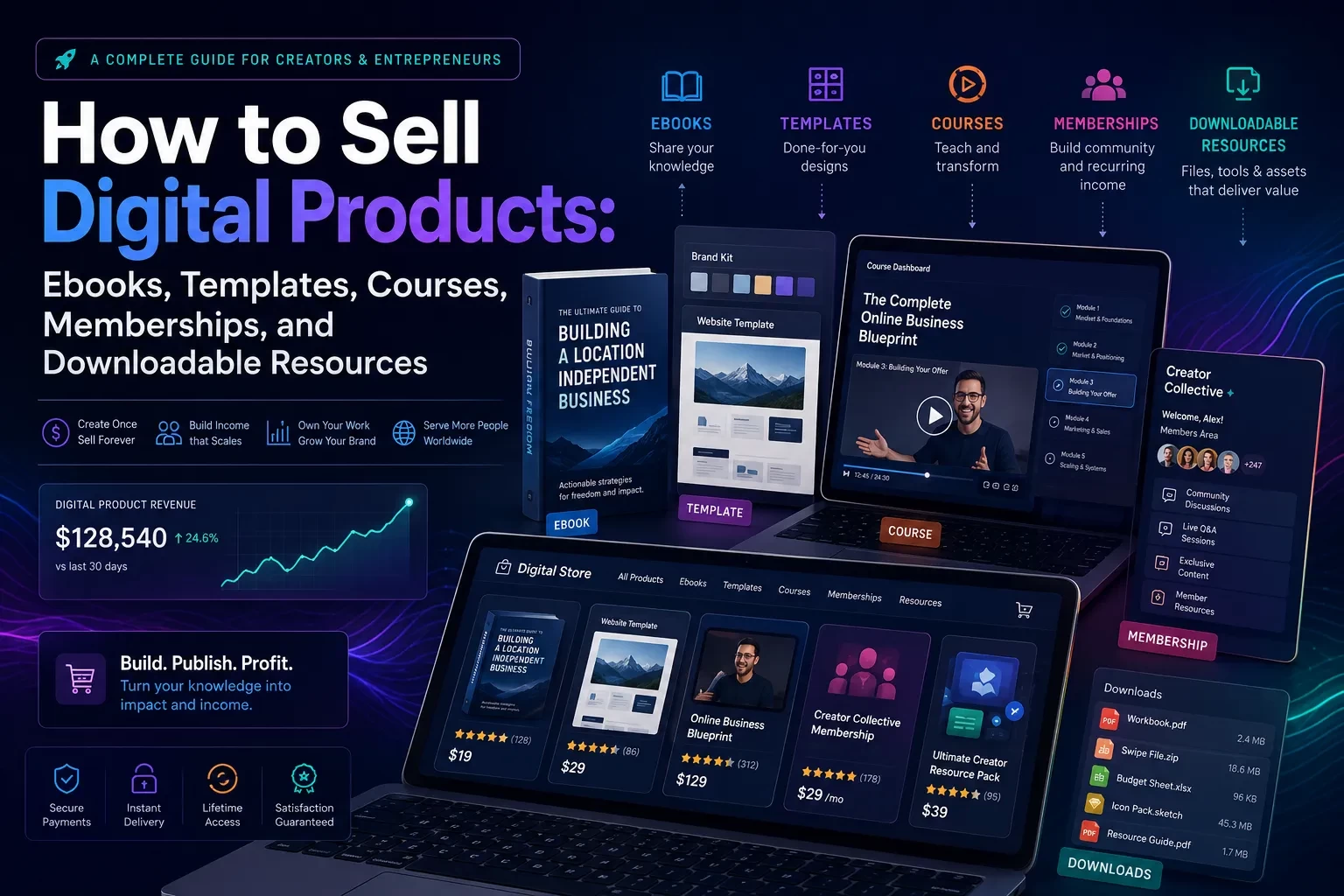 How to Sell Digital Products: Ebooks, Templates, Courses, Memberships, and Downloadable Resources