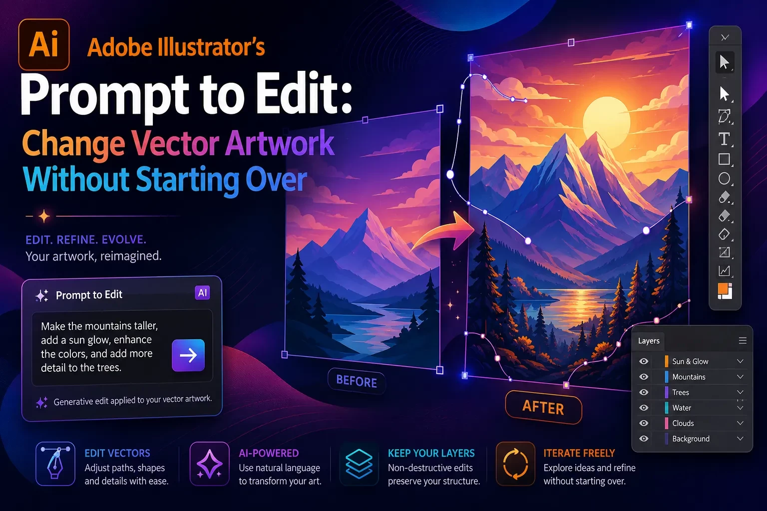 Adobe Illustrator’s Prompt to Edit: Change Vector Artwork Without Starting Over